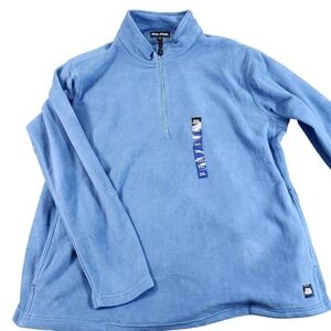 Real Work Jacket Mens 3XL Blue Fleece 1/4 Zip Pullover Workwear Outdoor Thermal